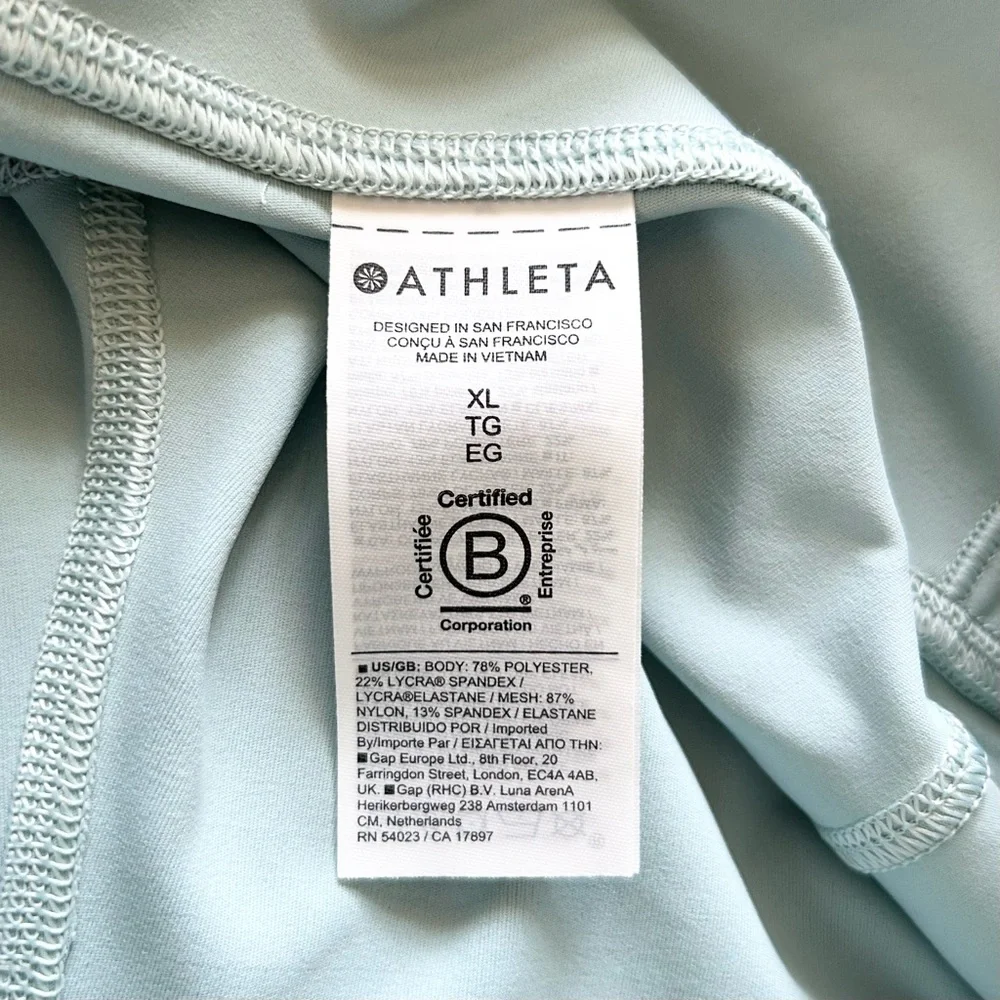 Athleta Salutation Stash High Rise‎ Mesh 7/8 Legging Dawn Blue XL